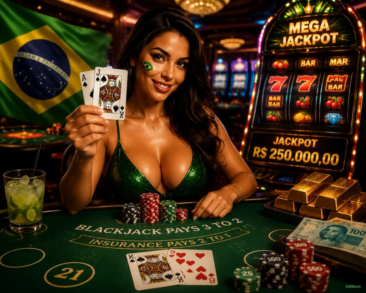 Roleta e blackjack 688bet